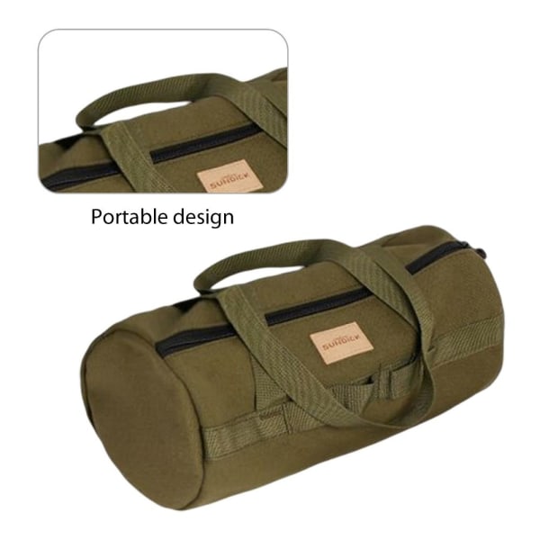 Utomhus Camping Vandring Förvaring Handväska Canvas Tält Stake Verktyg Tältpinne Organizer Bag Black