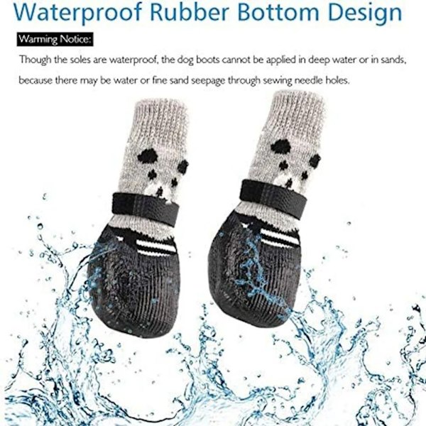 4-pack Höst & Vinter Hundskor & Strumpor Halksäkra Katt Regn Snö Stövlar Strumpor red M