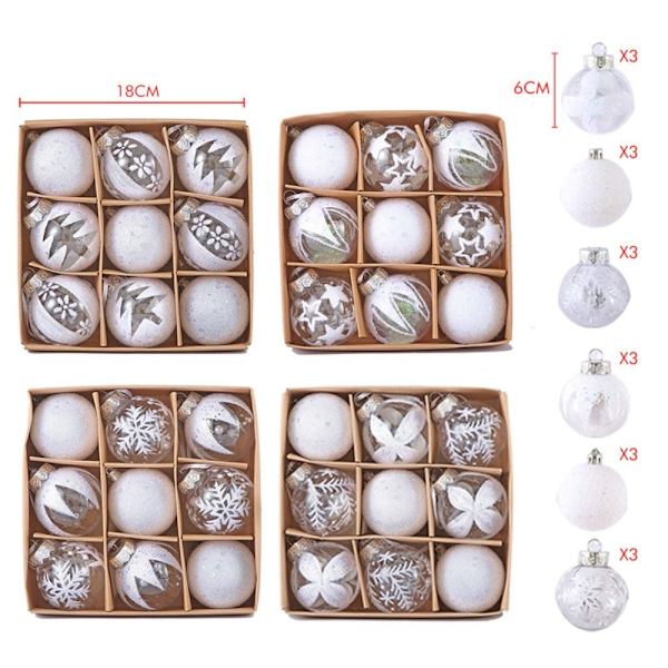 9 STK 6CM Jul Hängande Ball Xmas Tree Ornament Heminredning