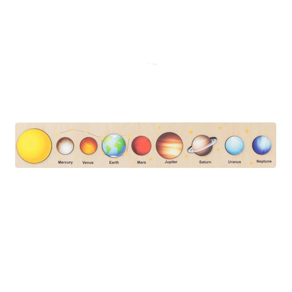 Nio planeter Pussel Moon Earth Pussel Trä Pussel Utbildning yellow 40*7cm
