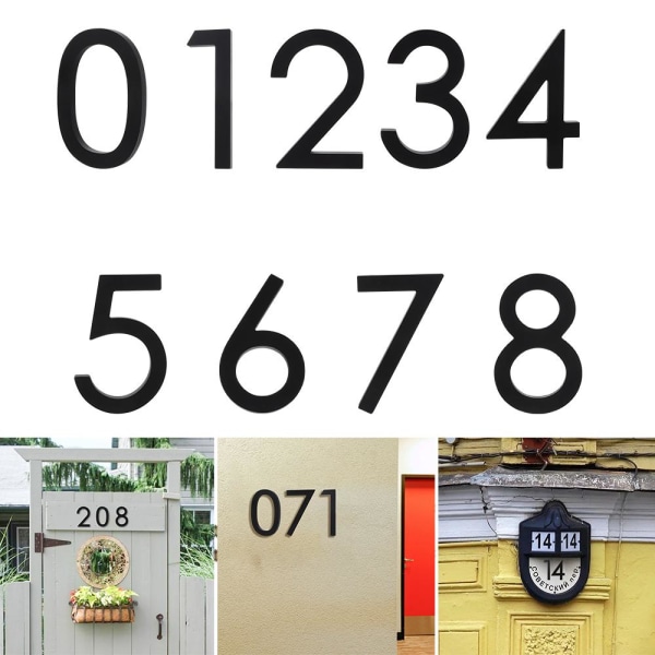 6" flytande husnummer Trädgårdsdörr brevlåda dekornummer med nagelsats 6