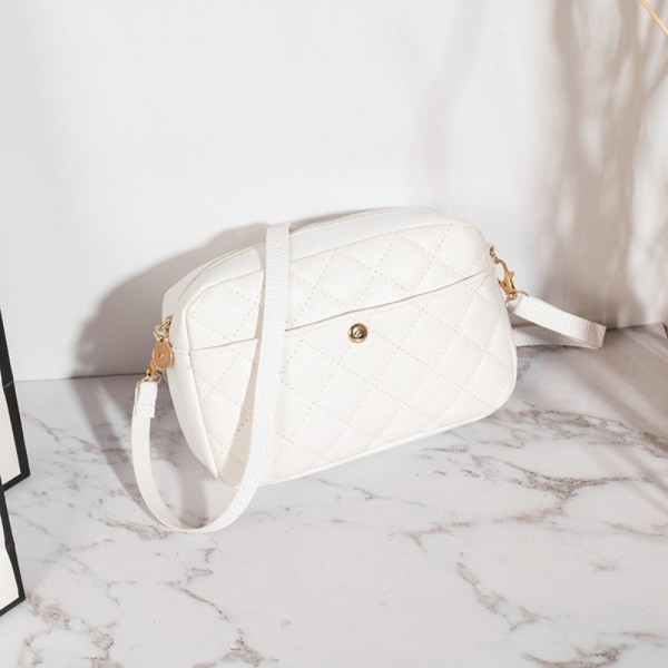 Kvinnor PU Läder Messenger Bag Dam Crossbody Bag Telefon Handväska Clutch White