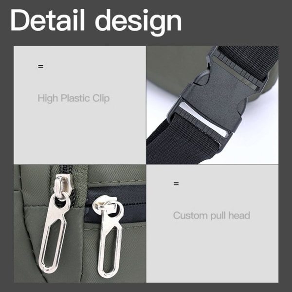 Midjeväska för män Bröstpaket Mobilväska Utomhussport Cross-body-väska grey