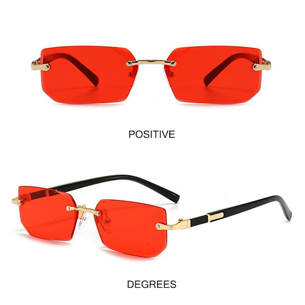 Trendiga båglösa solglasögon Ramlösa rektangulära solglasögon UV400 Gradient brown