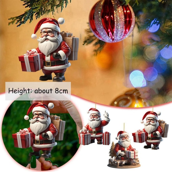 3st Mini jultomte julgran dekoration hängande hänge Mix-3pcs
