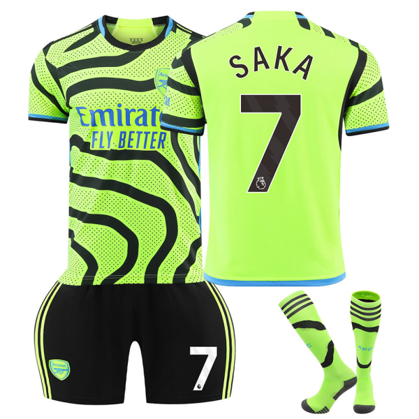 2023-2024 Arsenal Away Kids Football Kit med strumpor nr 7 SAKA 18