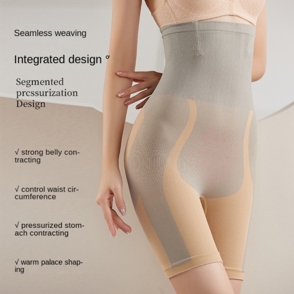 Kvinnor Body Shaper Slim Trosor Magekontroll Underkläder High Waist Shapewear Grey XL&XXL