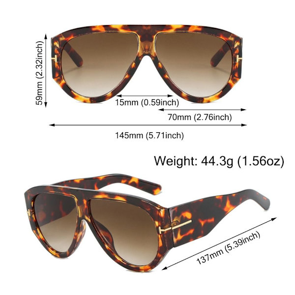 Dam Pilot Solglasögon Big Frame UV400 Goggles Glasögon C3