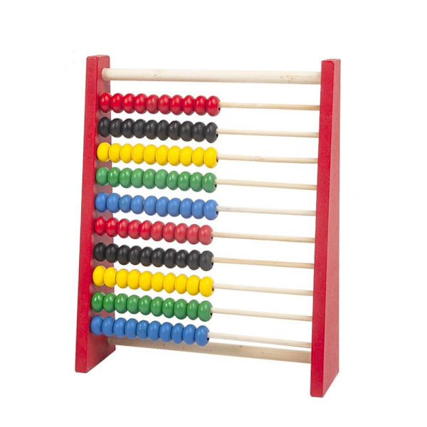 Intelligensutveckling Trä Abacus Barn Tidig Math Educational Learning Toy Red-S