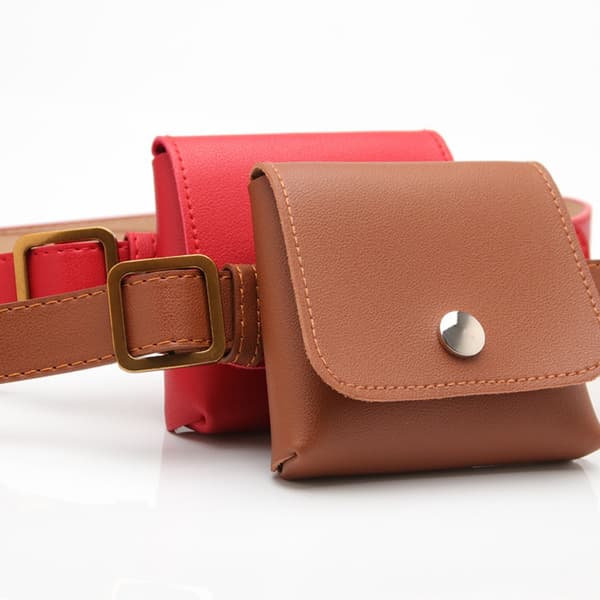 Dam PU Läder Midjeväskor Casual Plånbok Crossbody Väska coffee