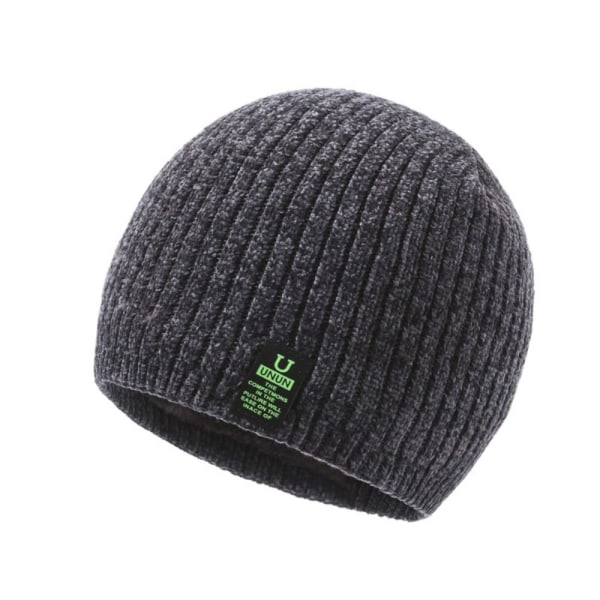 Vinterstickade mössor för män Mjuk Stretchmuff Beanies Cap Varm Slouchy Beanie Hatt grey