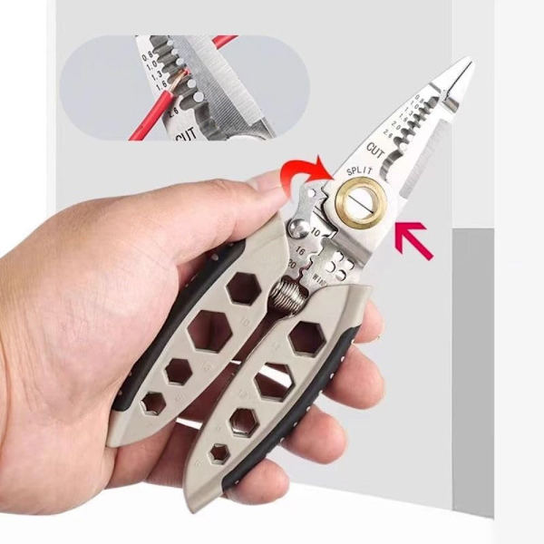 Multipurpose Wire Stripper Professionellt verktyg Gåva Elektriker Crimpe Tång
