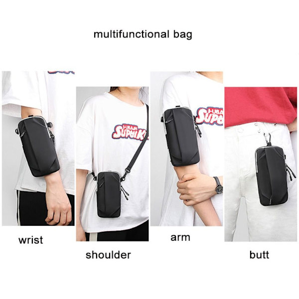 Sports Running Arm Bag Gym Bag Bum Bag Telefon 7 tums Armband Hip Wrist Bag red