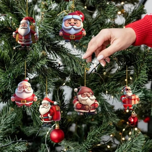 3st Mini jultomte julgran dekoration hängande hänge C-3pcs