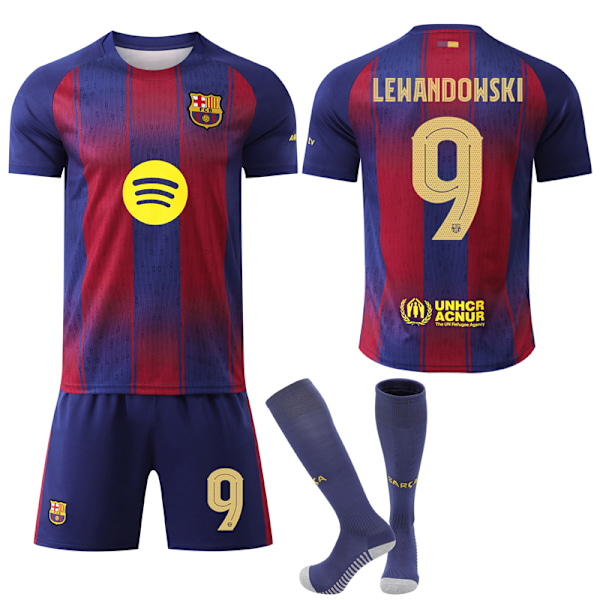2025-2026 Barcelona Champions League Ny Fotbollströja med Strumpor No.9 Lewandowski L