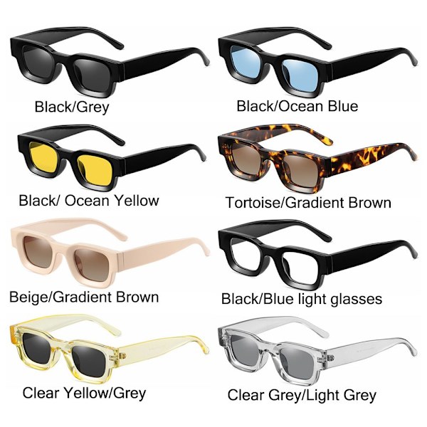 Tjock fyrkantig ram Solglasögon Chunky rektangel polariserade solglasögon Clear Yellow/Grey