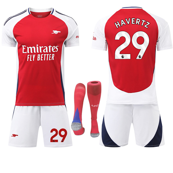 Arsenal Hemma Barn Fotbollströja med Strumpor 2024-2025 No.29 HAVERTZ XS