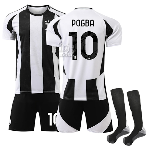 2024-2025 Juventus FC Hemmaställ fotbollskläder för barn No.10 POGBA M