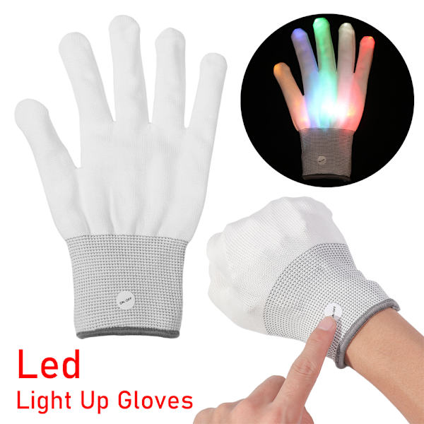 LED-handskar Neonglödande Halloween-festljusrekvisita Lysande blinkande handskar Pink adults