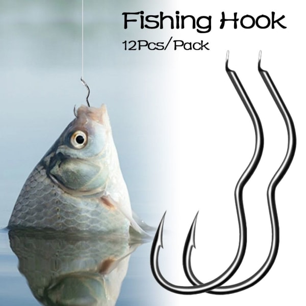 12st högkolstål fiskekrok skarp hullingförsedd automatisk flip fiskkrok 2