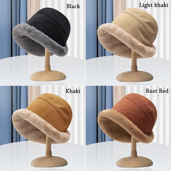 Dam Vinter Bucket Hatt Varm Panama Hatt Light khaki