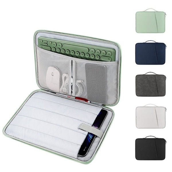 Tablettfodral Case Skyddsväska USB kabelförvaring för iPad Green For 12-13 inch
