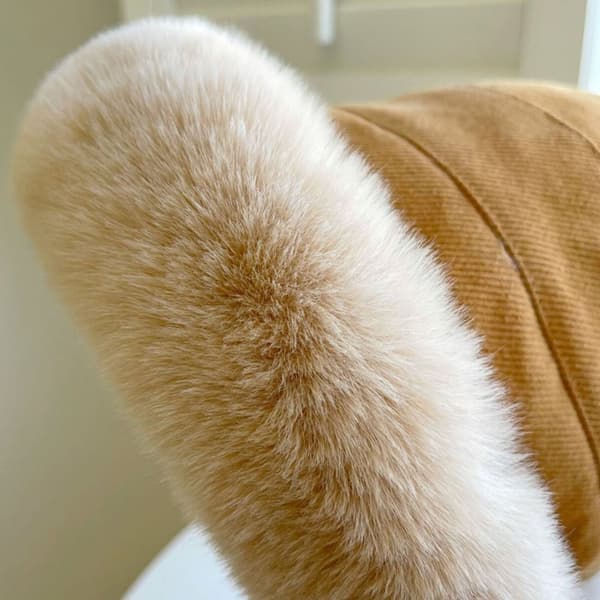 Dam Vinter Bucket Hatt Varm Panama Hatt Light khaki