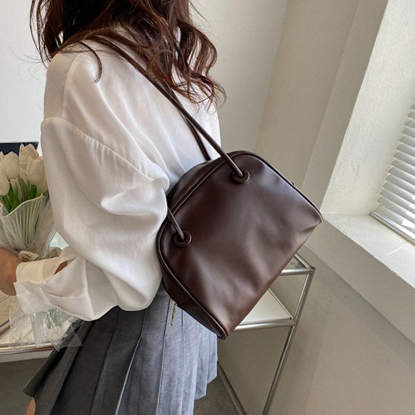Dam Retro Handväskor Axelväska Enfärgad Crossbody Väskor white
