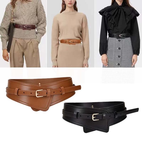 Korsett Breda Bälten PU Läder Slimmande Midjeband Black