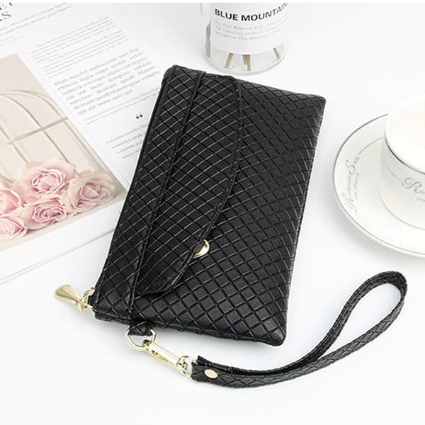 Damplånbok Stor Kapacitet Dam Börs PU Läder Myntficka Clutch Väska Red