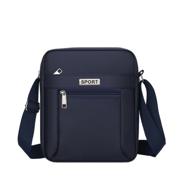 Stor kapacitet Herr Axelväska Handväska Dragkedja Multi Layer Crossbody Väskor Blue