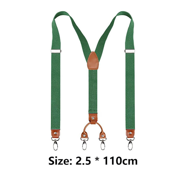 Suspender Y Back Justerbar Skjorta Byxremmar Clip A20 Green