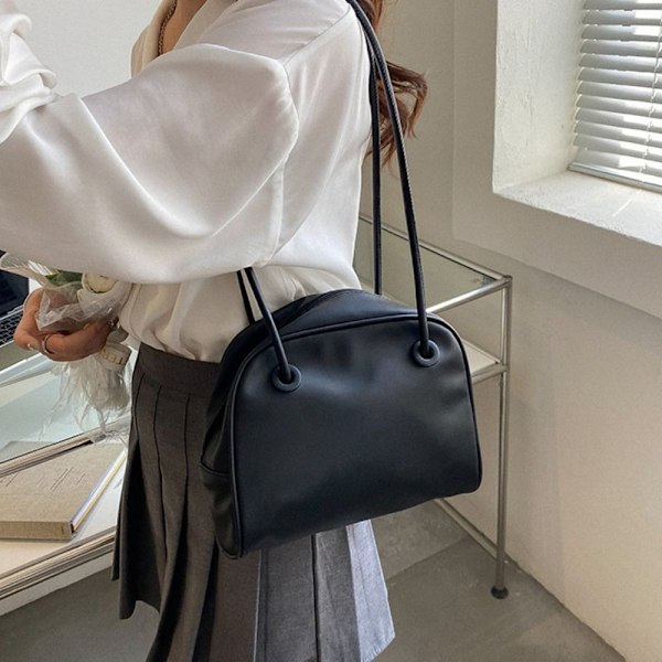 Dam Retro Handväskor Axelväska Enfärgad Crossbody Väskor white