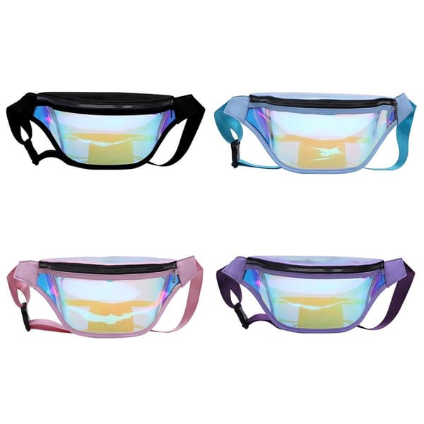 Kvinnors Modebälte Vattentät Transparent Midjeväska pink