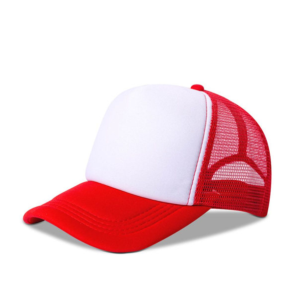 Justerbar unisex cap Cap Mesh Back Summer Hat red&white