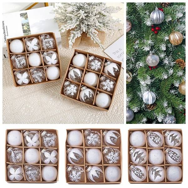 9 STK 6CM Jul Hängande Ball Xmas Tree Ornament Heminredning
