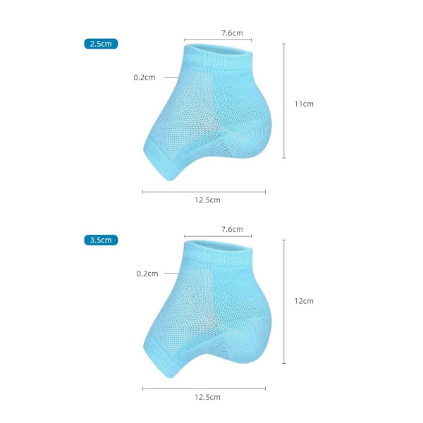 Silikon Innerhöjd Innersula Lyftande Öka strumpor Utomhus fotskydd Grey 2.5cm