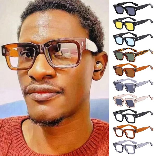 Vintage fyrkantiga solglasögon Retro Punk Ocean Lens Solglasögon UV400 skydd C9