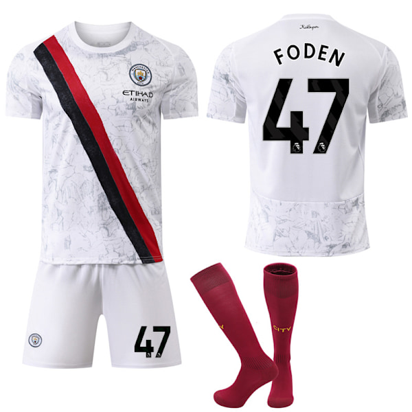 2025-2026 Manchester City Bortedrakt Barn Voksen Fotballdrakt Nr. 47 FODEN 24