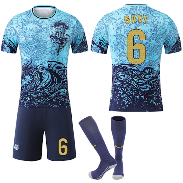 2025-2026 Barcelona Dragon -kuvioinen Special Edition lasten ja aikuisten jalkapallopaita nro 6 GAVI XXL