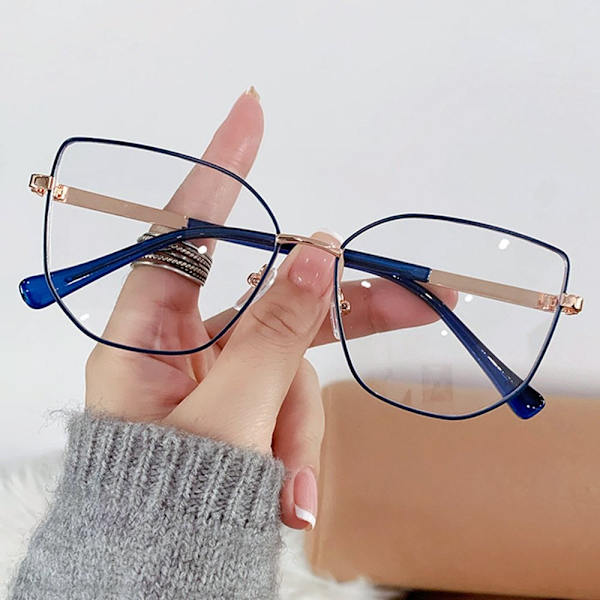 Kvinnor Blue Light Blocking Designers Glasögon Optiskt glasögon Dator ögonskydd Blue
