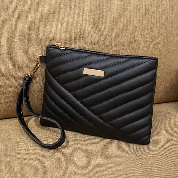 Kvinnor Läder Armbandsväska Shopping Reser liten handväska Clutch plånbok grey