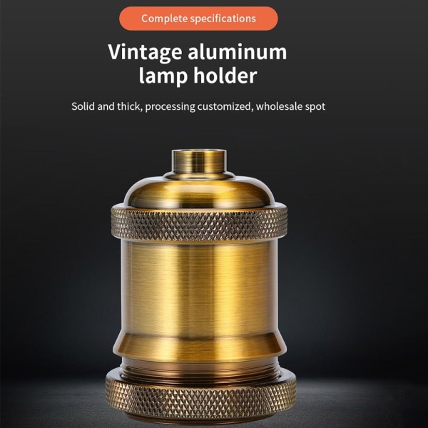 Glödlampshållare Industrilampa Tillbehör Antik Vintage Retro Edison ES E27 Fitting Bronze