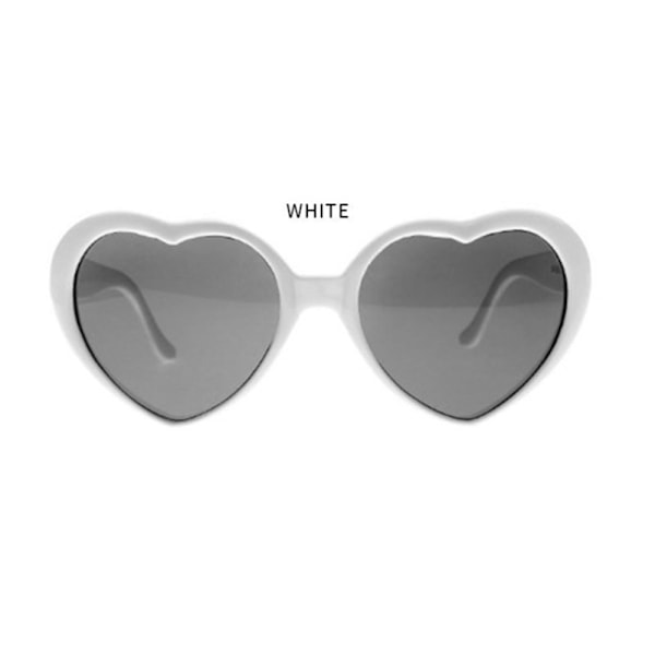 Hjärtformade kärlekseffekter glasögon Watch på ljusen ändrar diffraktionsglasögon White