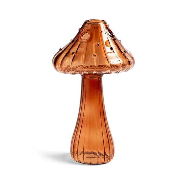 Svampformad glasvas för aromaterapi, enkel dekoration brown