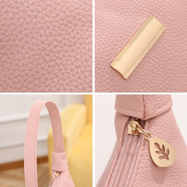 PU Läder Sling Bag Dam Axelväska Kvinna Underarm Väska Pink