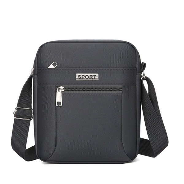 Stor kapacitet Herr Axelväska Handväska Dragkedja Multi Layer Crossbody Väskor Gray