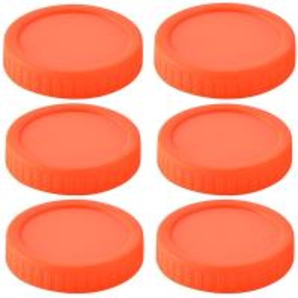 6 ST Återanvändbara Plast Mason Jar Lock Läckagesäkra tätning Cover 70 mm 86 mm Orange 70mm