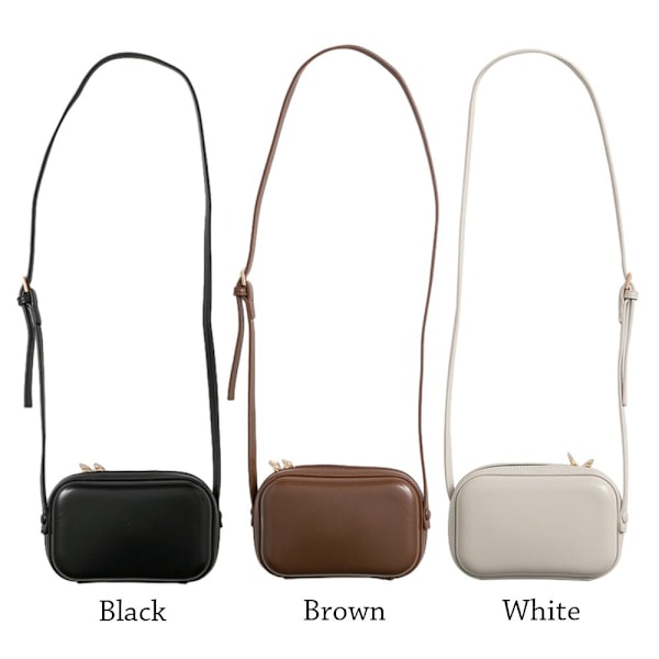 Kvinnor Crossbody-väska Läder Dubbla dragkedja axelväskor Retro Handväskor Plånbok white