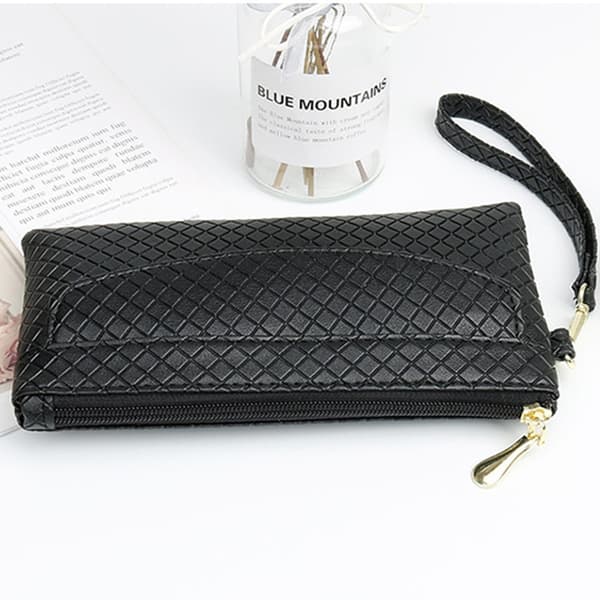 Damplånbok Stor Kapacitet Dam Börs PU Läder Myntficka Clutch Väska Blue
